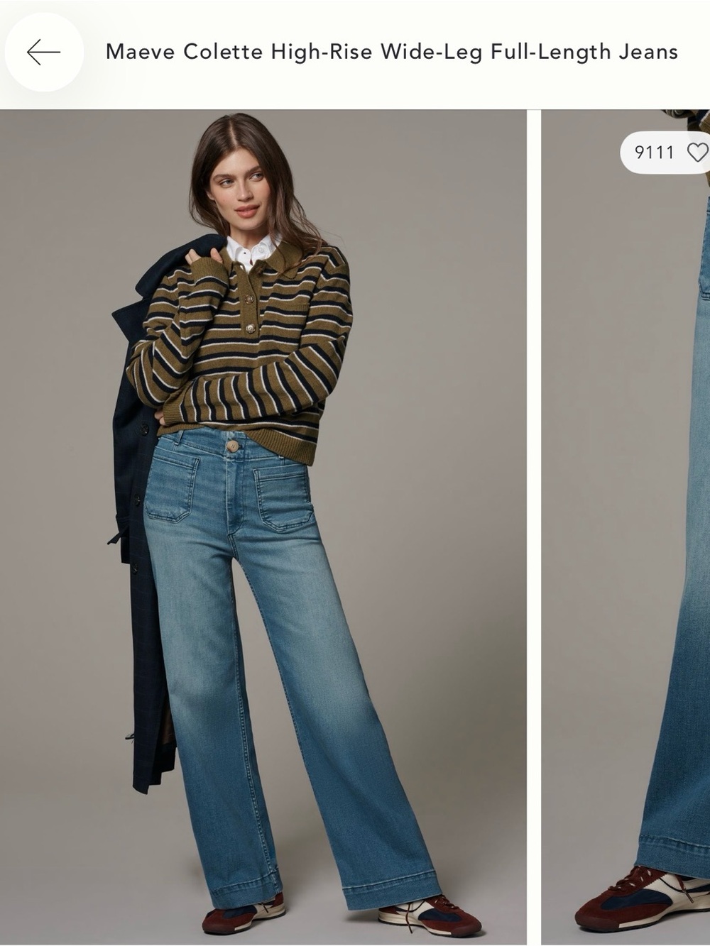 Maeve Wide-Leg High-Rise Jeans in Light Blue Denim